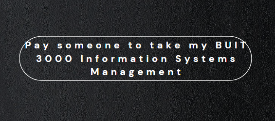 Pay someone to take my BUIT 3000 Information Systems Management